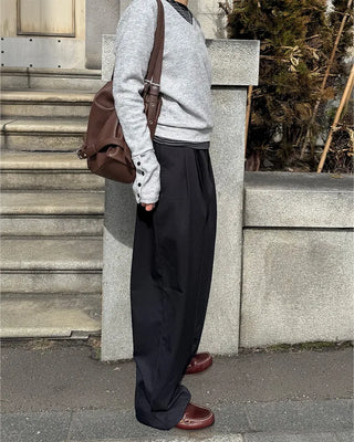 Drape-form buckle shoulder bag