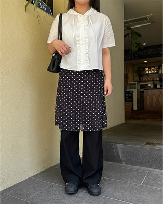 Frilled Hooded Blouse