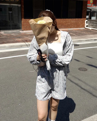 2-way Flower Zip Hoodie