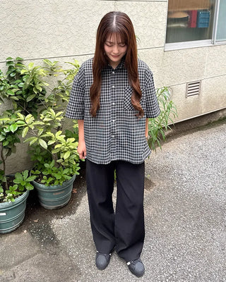 (Unisex) Checkered Short-Sleeve Shirt
