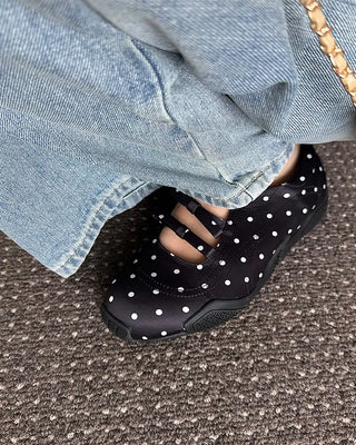 Polka Dot Ribbon Mary Jane Sneakers