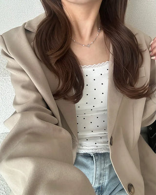 Flower detail chain necklace