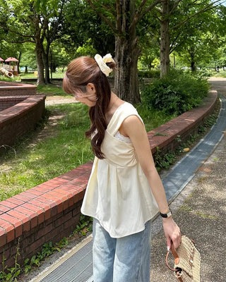 Asymmetrical Twist Bustier Blouse