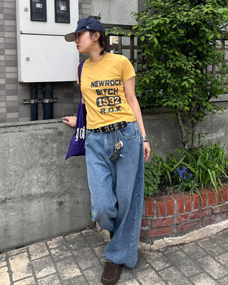 (UNISEX) Wide Denim Pants
