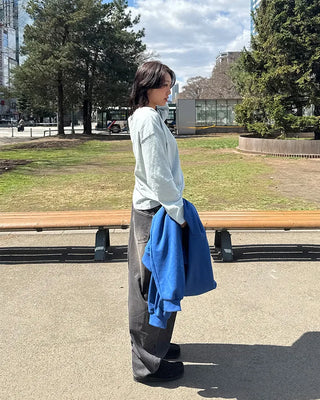 (UNISEX) Double Washed Balloon Denim Pants