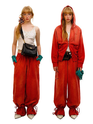 [Moromoro2] Combed Cotton Lace Hoodie &  Sweatpants