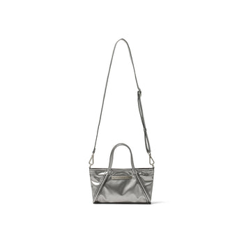 MINI COATING TOTE BAG IN DARK SILVER