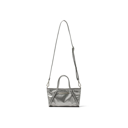 MINI COATING TOTE BAG IN DARK SILVER