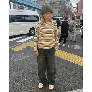 Unisex Washed Wide Denim Pants
