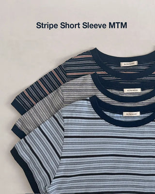 Classic striped short-sleeved sweatshirt