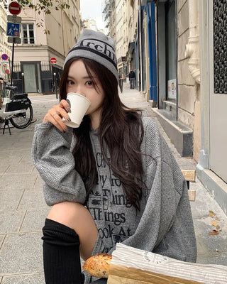 Lettering Hooded Oversized T-Shirt (4 colors)
