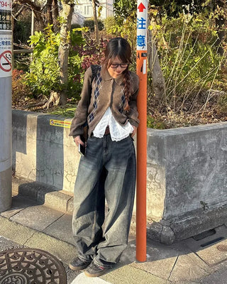 Back flap pocket, whiskered wash jeans