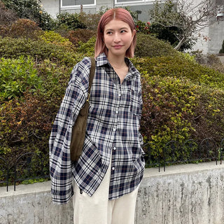 Oversized check shirt