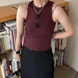 Simple ribbed tank top