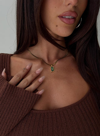 Seeley Snake Chain Pendant Necklace Gold