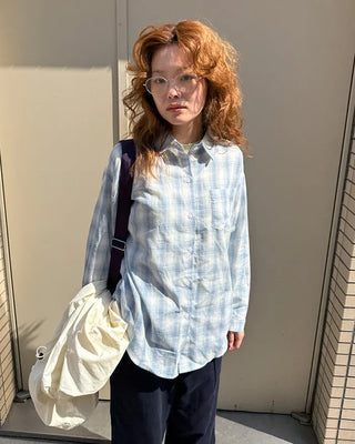Oversized pastel check shirt
