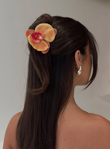Azurah Flower Hair Clip Yellow