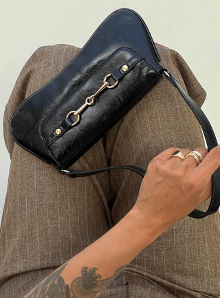 Pulse Shoulder Bag Black  Gold