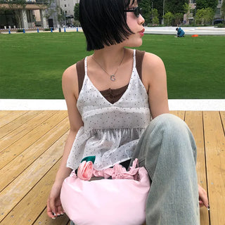 Ribbon Shirring Shoulder Bag