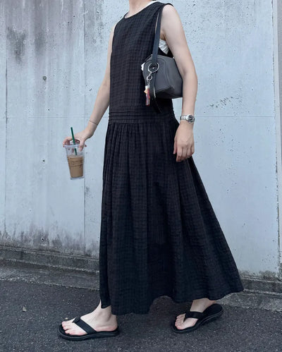 Checked long dress