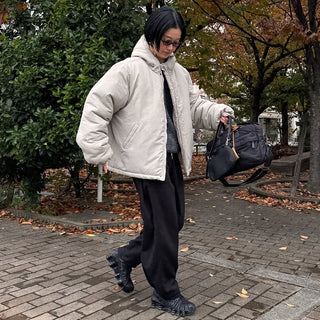 Simple Hooded Padded Jacket