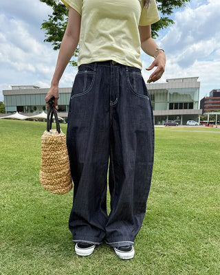 White Stitch Rigid Summer Denim Pants