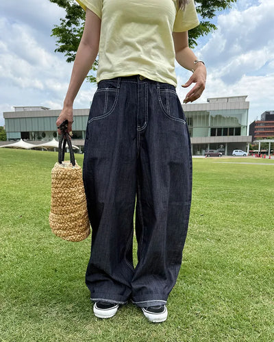 White Stitch Rigid Summer Denim Pants