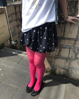 Polka Dot Pumpkin Balloon Fit Mini Skirt