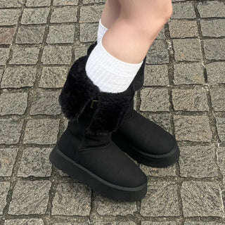 Long sheepskin boots