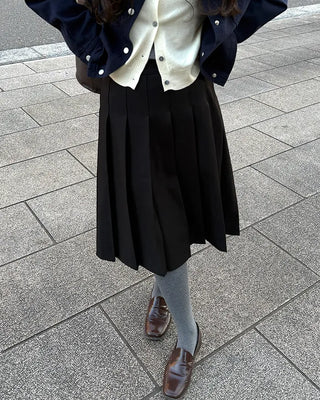 Pleated midi skirt