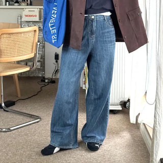 Wide denim pants