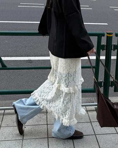 Lace long skirt
