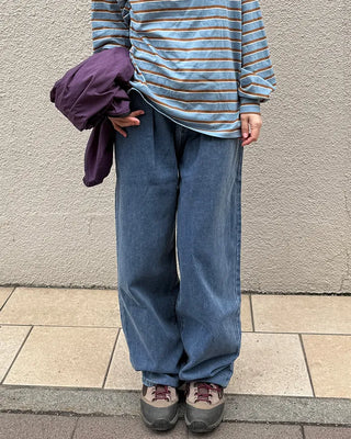 Pintuck Wide Denim Pants
