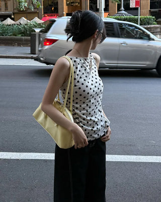 Polka Dot Round Neck Sleeveless
