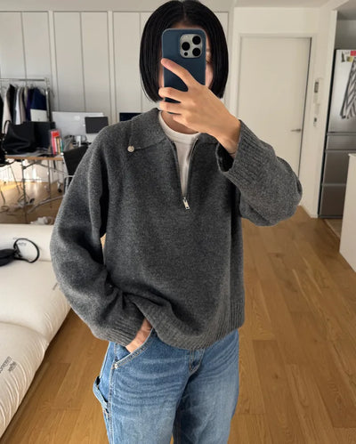Modern Color Half-Zip Sweater