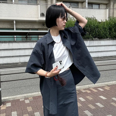 Basic Oversized Short-Sleeve Shirt