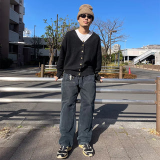 Unisex V-neck oversized cardigan