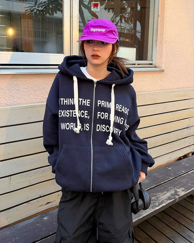 Lettering Hooded Parka