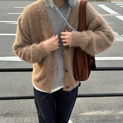Soft Texture V-Neck Cardigan