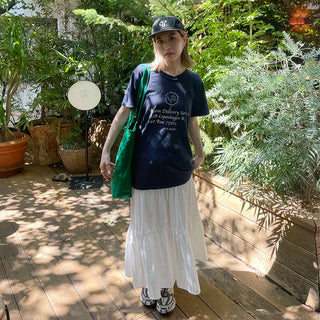 Tiered elastic skirt