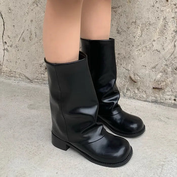 Faux leather warmer boots