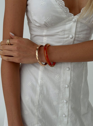 Rhi Rhi Diamante Resin Cuff Pack Brown  Gold