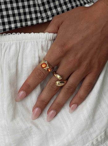Rich Spirit Ring Pack Gold  Orange