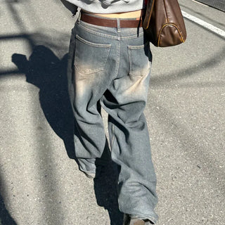 Vintage wide-leg denim pants