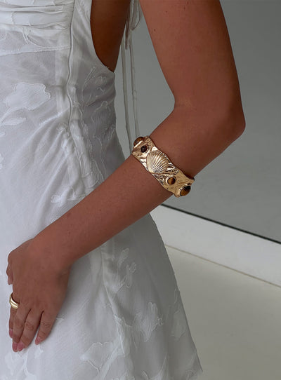 Sun Is Showing Cuff Gold  Brown