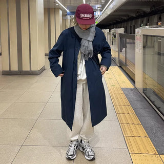 Unisex casual balmacaan coat