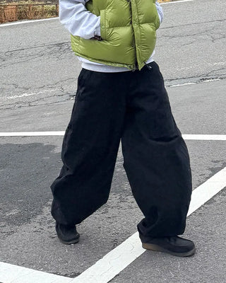 Snap pocket balloon cotton pants