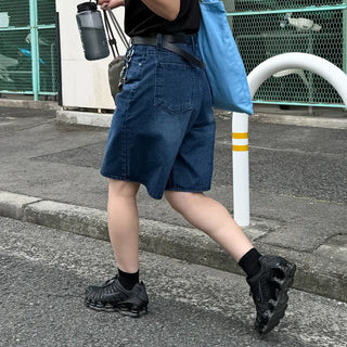 D-ring Bermuda denim pants