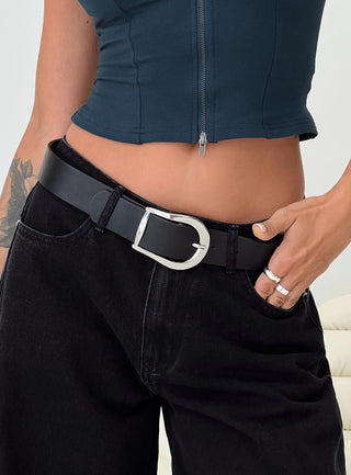 Breslin Belt Black  Silver