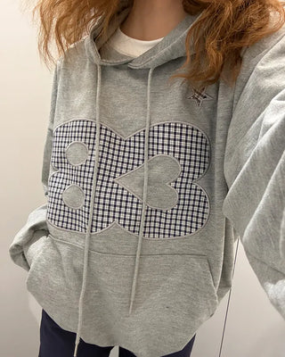 83 Check Lettering Hoodie